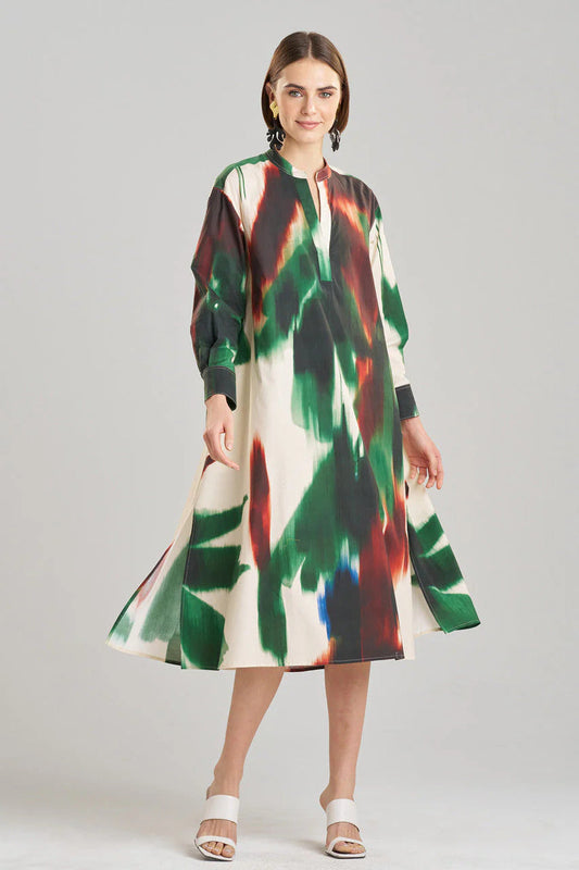 Natori Amalfi Printed Cotton Poplin Oversized Shirtdress