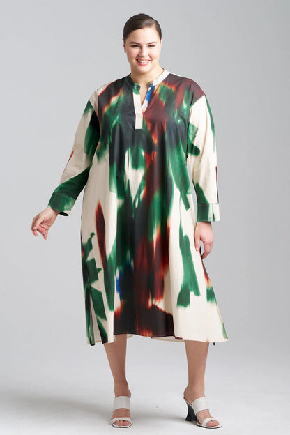 Natori Amalfi Printed Cotton Poplin Oversized Shirtdress