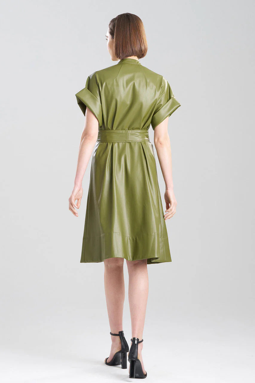 Natori Faux Leather Shirtdress