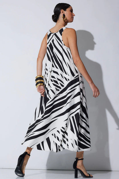 Natori Katana Cotton Silk V-Neck Dress