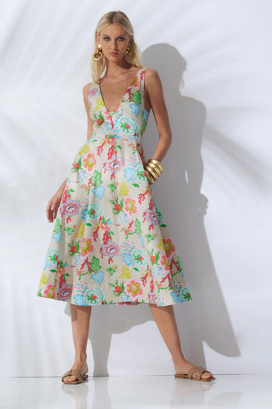 Natori Amanpulo Cotton Poplin Flare Dress