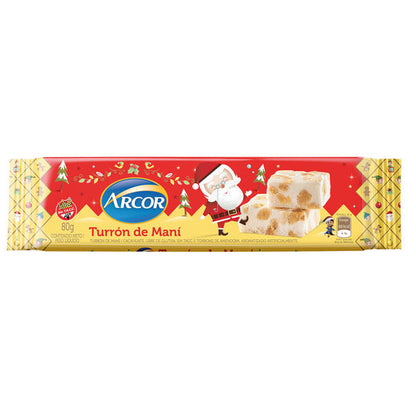 Pampa Direct Arcor Turrón de Maní Classic Peanut Christmas Nougat, 80 g / 2.8 oz (pack of 3 bars)