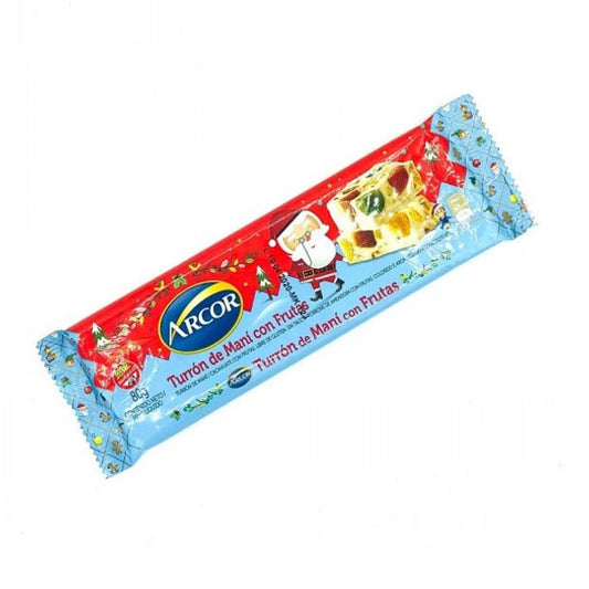 Pampa Direct Arcor Turrón Maní con Frutas Peanuts & Fruits Classic Christmas Nougat, 80 g / 2.8 oz (pack of 3 bars)