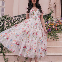 JessaKae Margaret Midi Dress - White Floral