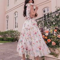 JessaKae Margaret Midi Dress - White Floral