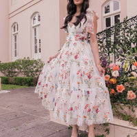 JessaKae Margaret Midi Dress - White Floral