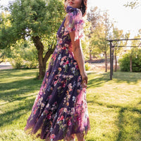 JessaKae Margaret Midi Dress - Purple Floral