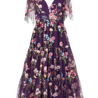 JessaKae Margaret Midi Dress - Purple Floral