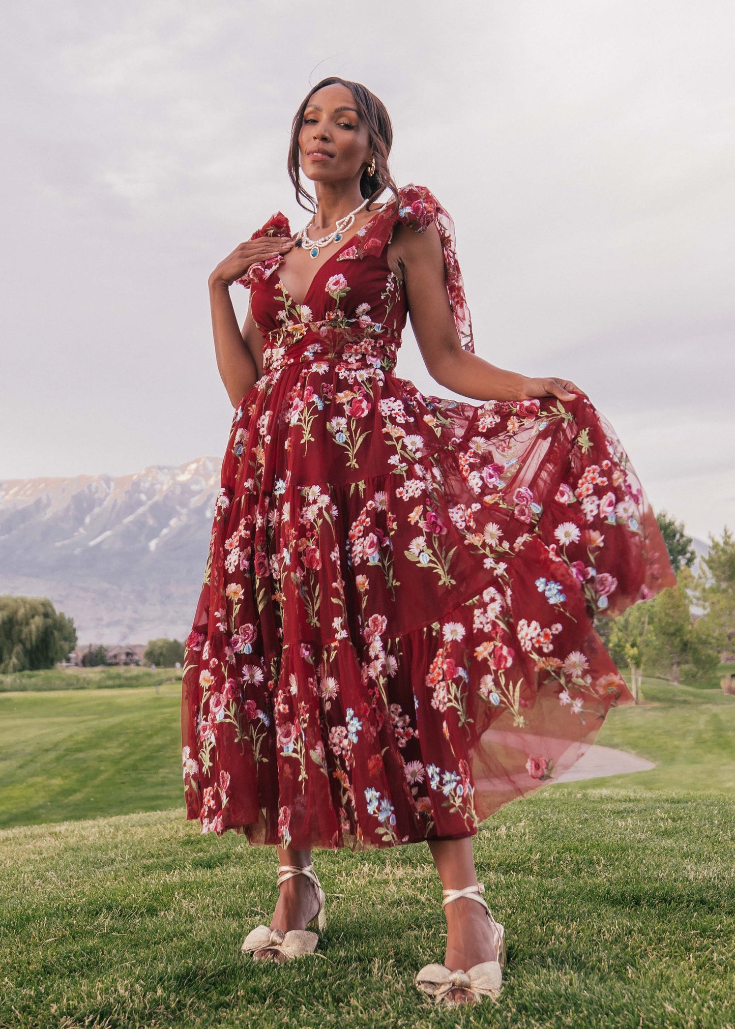 JessaKae Margaret Midi Dress - Red Dahlia