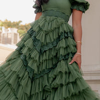 JessaKae Thumbelina Dress - Green Lace