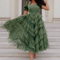 JessaKae Thumbelina Dress - Green Lace