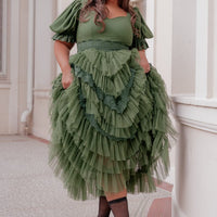 JessaKae Thumbelina Dress - Green Lace