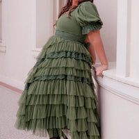 JessaKae Thumbelina Dress - Green Lace