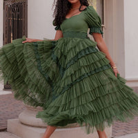 JessaKae Thumbelina Dress - Green Lace