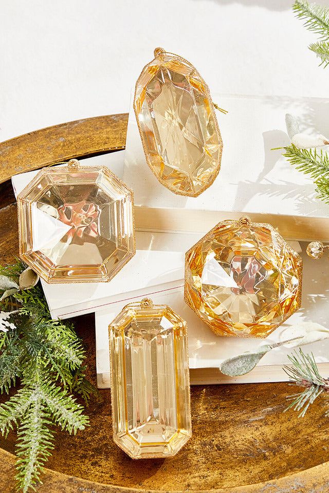 Decorator's Warehouse 4"-5" Jewel Ornament - Champagne