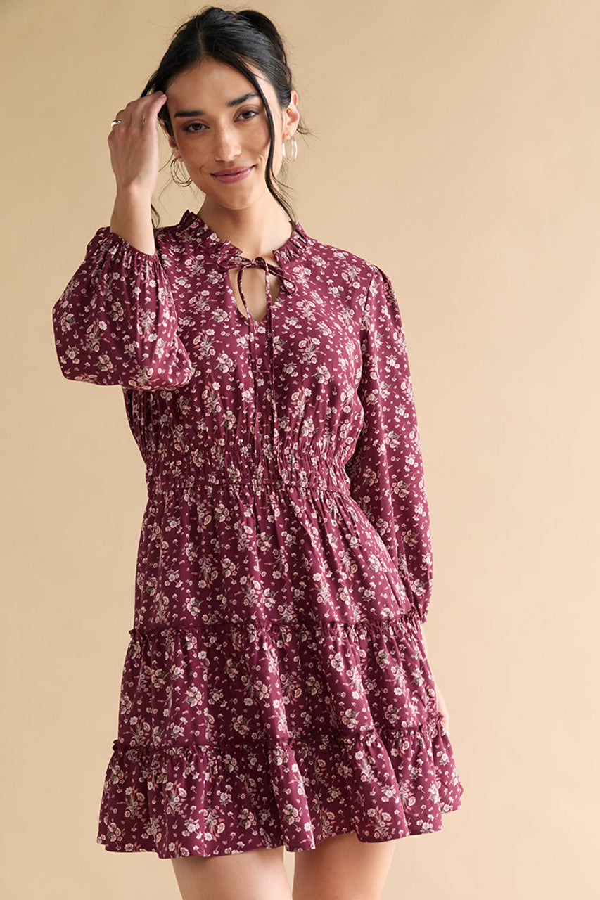 Francesca's Angelica Floral Cinch Waist Mini Dress (x2)