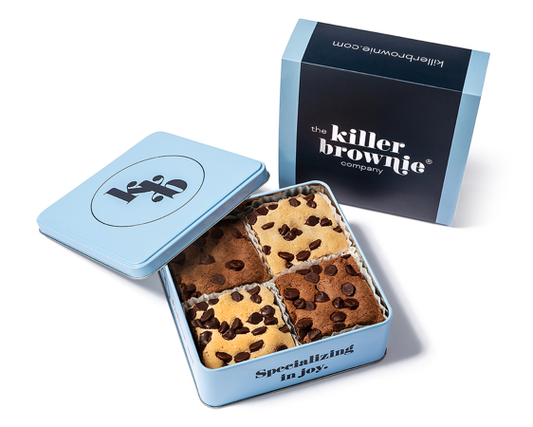 Dorothy Lane Killer Brownie Duo Cookie Dough and Triple Chocolate Gift Tin, 4 ct