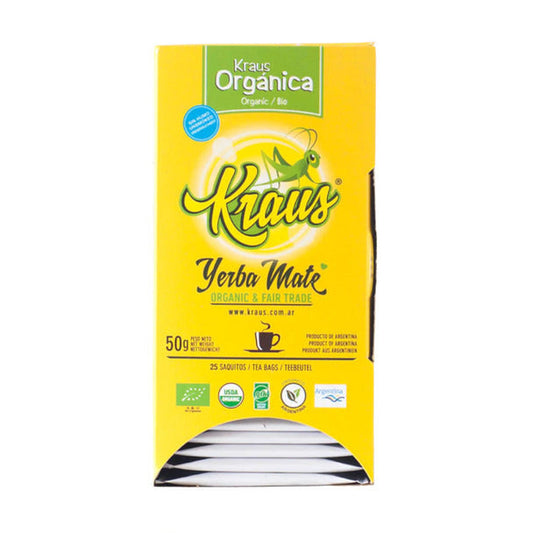 Pampa Direct Kraus Organic Mate Cocido Tea Bags, 50g / 1.76 oz (box of 25 bags)