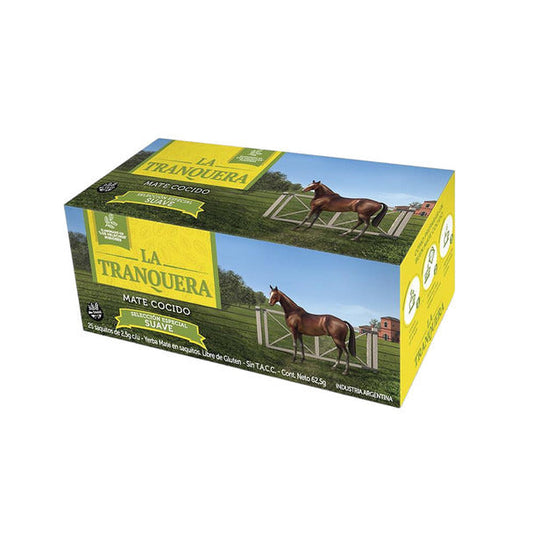 Pampa Direct La Tranquera Mate Cocido Suave Tea Bags, Special Smooth Selection, 2.5 g / 0.09 oz (box of 25)