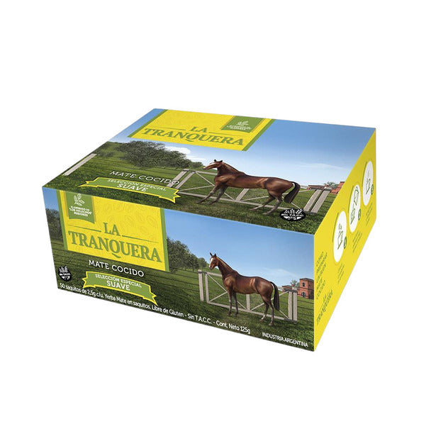 Pampa Direct La Tranquera Mate Cocido Suave Tea Bags, Special Smooth Selection, 2.5 g / 0.09 oz (box of 50)