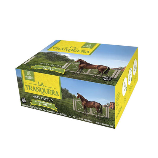 Pampa Direct La Tranquera Mate Cocido Suave Tea Bags, Special Smooth Selection, 2.5 g / 0.09 oz (box of 50)