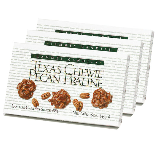 Lammes Candies 1 lb. Texas Chewie Pecan Pralines - Case of 12