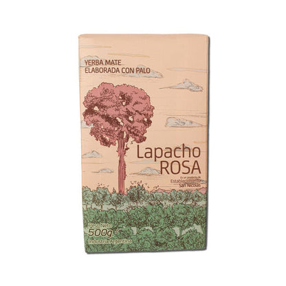 Pampa Direct Lapacho Rosa Mate Kit with Bombilla, Yerba Mate with Stems & Mate Cup, Herbal Infusion, 500 g / 17.6 oz