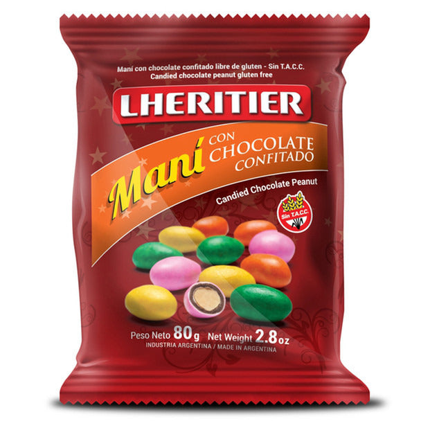 Pampa Direct Lheritier Maní con Chocolate Confitado Candied Chocolate Peanut Sprinkles, Gluten Free, 80 g / 2.82 oz