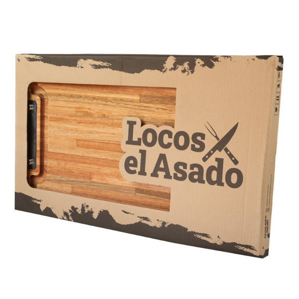 Pampa Direct Locos x El Asado Premium Large Eucalyptus Platter Board, 35 cm x 60 cm / 13.77" x 23.62"