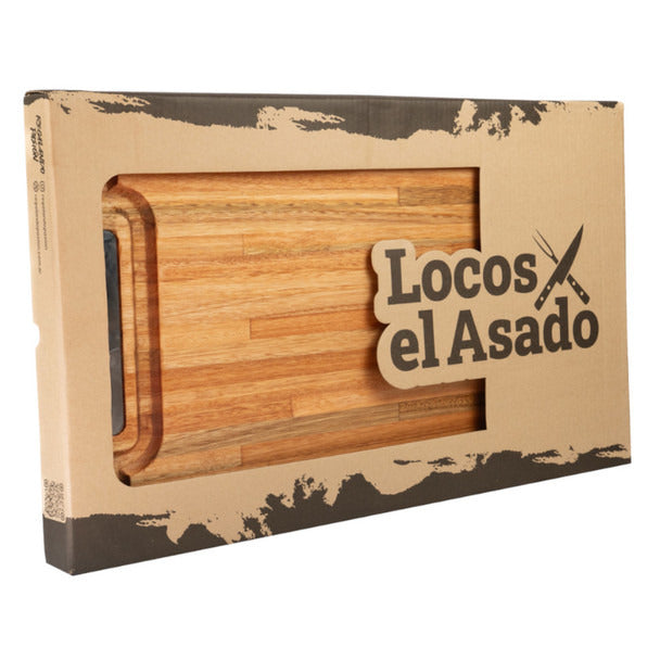 Pampa Direct Locos x El Asado Premium Large Eucalyptus Platter Board, 35 cm x 60 cm / 13.77" x 23.62"