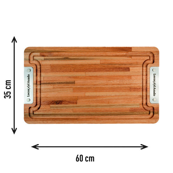 Pampa Direct Locos x El Asado Premium Large Eucalyptus Platter Board, 35 cm x 60 cm / 13.77" x 23.62"