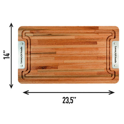 Pampa Direct Locos x El Asado Premium Large Eucalyptus Platter Board, 35 cm x 60 cm / 13.77" x 23.62"