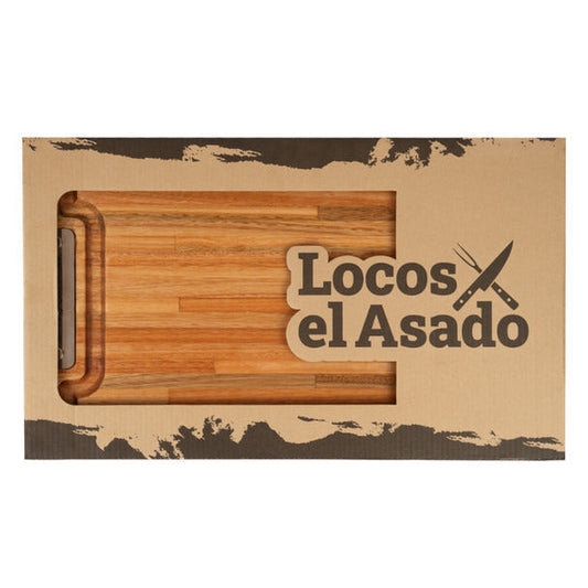 Pampa Direct Locos x El Asado Premium Large Eucalyptus Platter Board, 35 cm x 60 cm / 13.77" x 23.62"