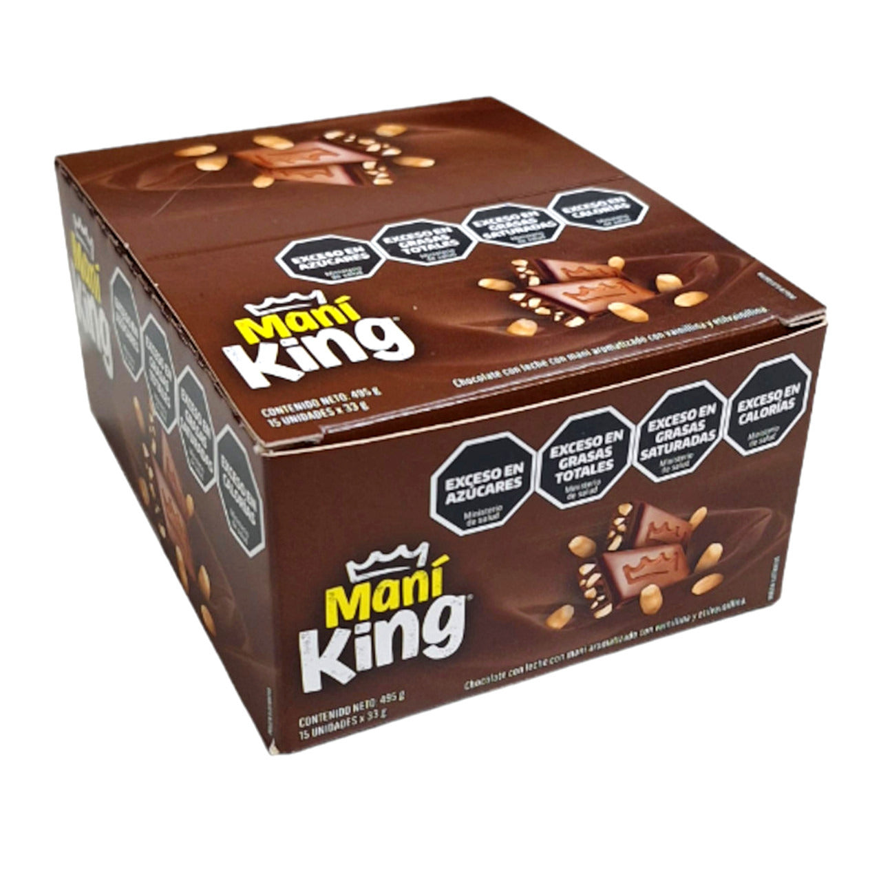 Pampa Direct Maní King Milk Chocolate with Peanuts Delicious Snack Pack, 33 g / 1.16 oz (box of 15)