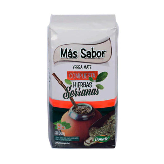 Pampa Direct Más Sabor Yerba Mate with Mountain Herbs Blend, 500 g / 17.6 oz