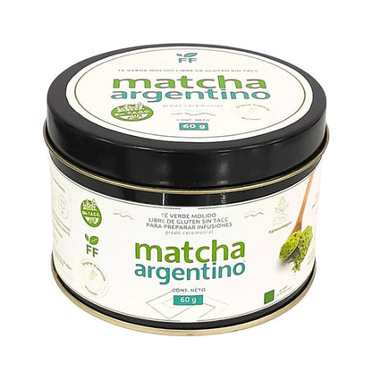 Pampa Direct Fidel Foods Matcha Argentino Gluten-Free Green Tea Powder in Tin, 60 g / 2.12 oz