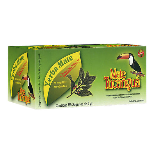 Pampa Direct Mate Tucanguá Traditional Yerba Mate Tea Bags, 3 g / 0.11 oz (box of 25)