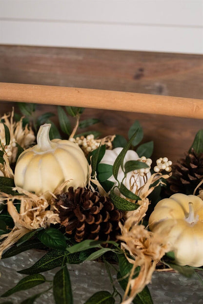 Decorator's Warehouse 22” Metal Container with Harvest Arrangement
