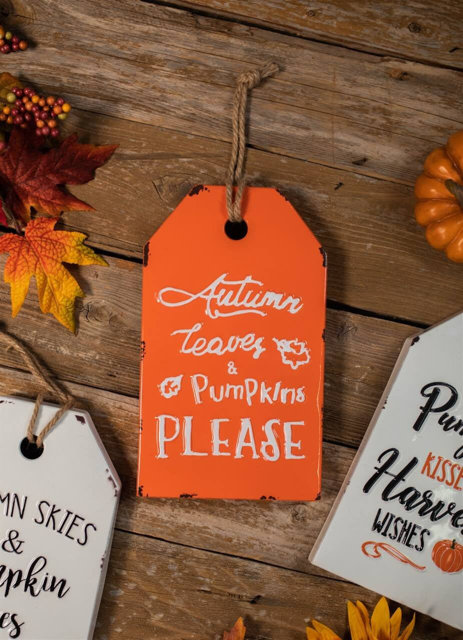 Decorator's Warehouse 12” Metal Enamel Harvest Sign