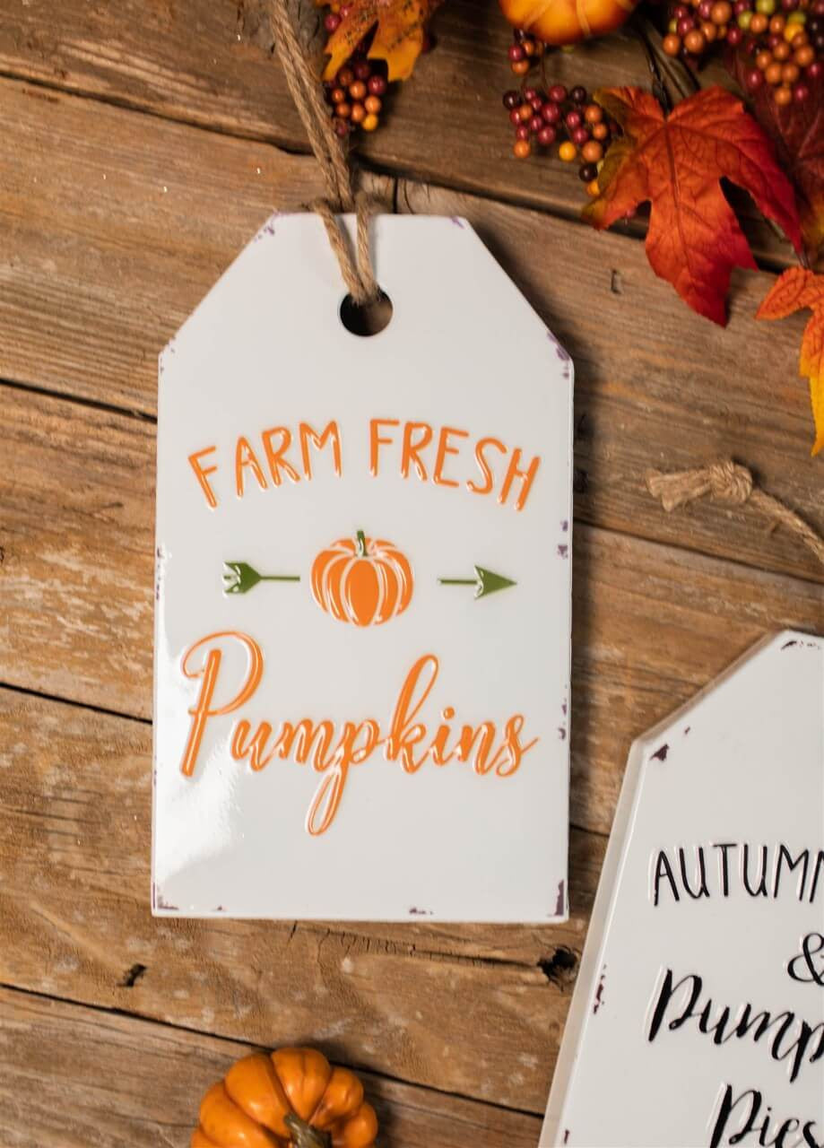 Decorator's Warehouse 12” Metal Enamel Harvest Sign