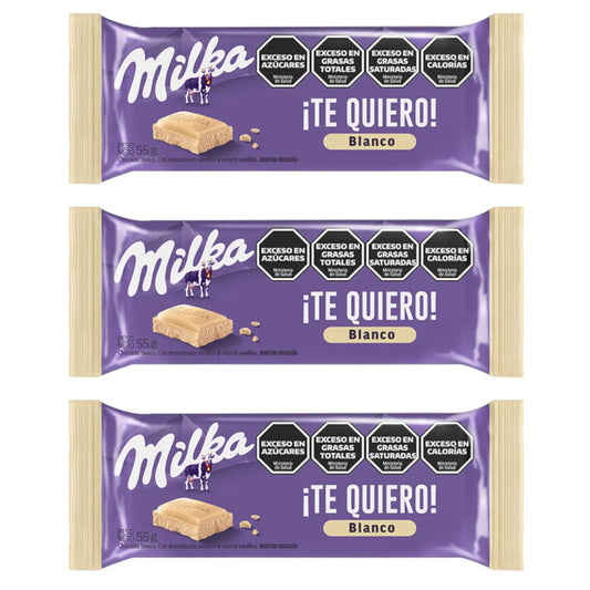 Pampa Direct Milka White Chocolate Bars Creamy Milka Chocolate Delight, 55 g / 1.94 oz (pack of 3)