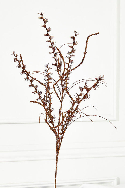 Decorator's Warehouse 35" Glitter/Mica Mini Leaf/Grass Spray - Copper