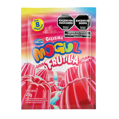 Pampa Direct Mogul Gelatina Frutilla Strawberry Jell-O Powder Ready To Make Jelly, 25 g / 0.88 oz ea (box of 8 pouches)