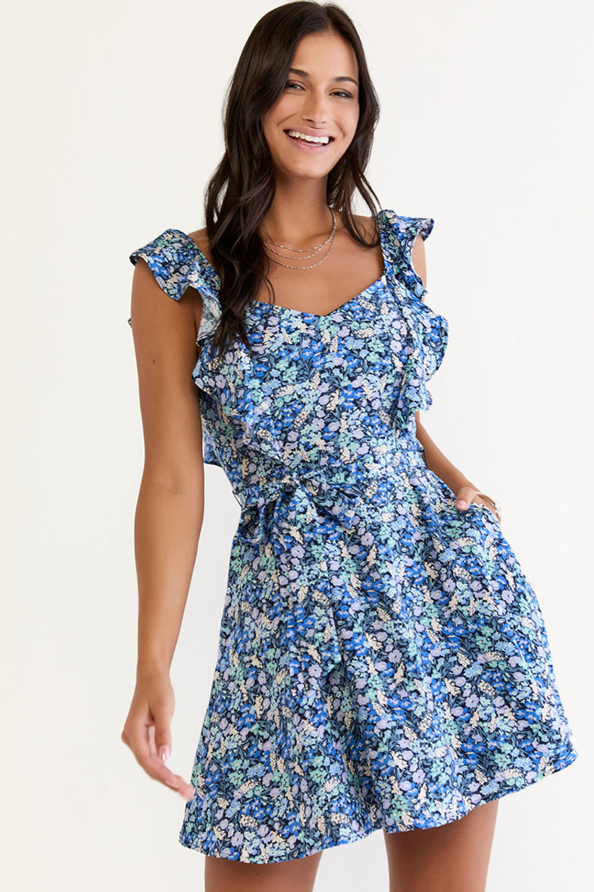 Francesca's Lydia Flutter Shoulder Floral Mini Dress (x2)