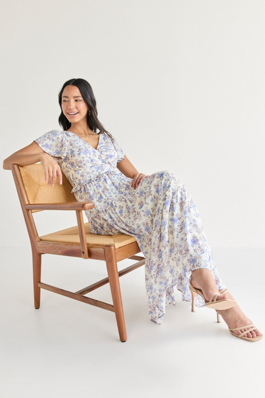 Francesca's Kathy Ruffle Tiered Floral Maxi Dress (x2)