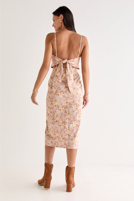 Francesca's Brooke Floral Bow Back Midi Dress (x2)