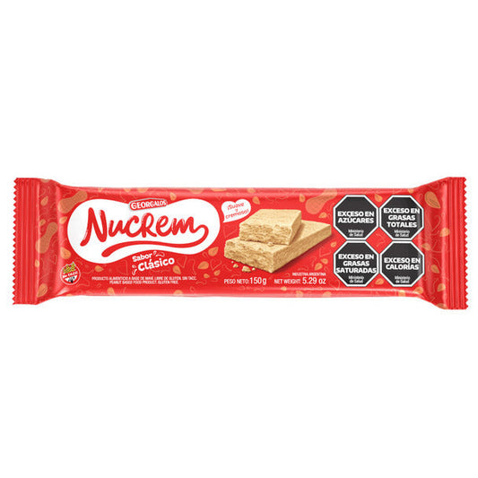 Pampa Direct Nucrem Soft Peanut Nougat Soft Candy Bar - Gluten Free, 150 g / 5.29 oz bar