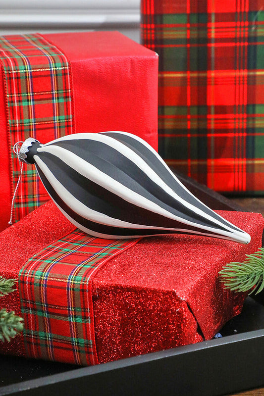 Decorator's Warehouse 8” Black and White Drop Ornament