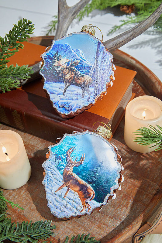 Decorator's Warehouse 5" Glass Pinecone Ornament With Winter Scene