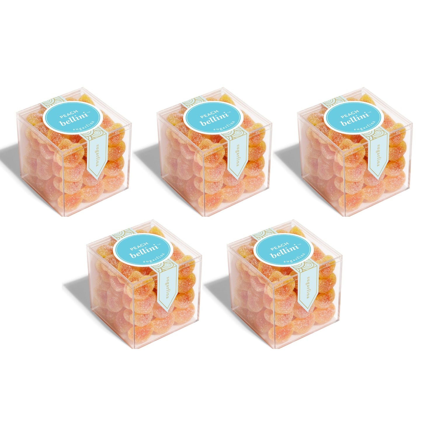 Sugarfina Peach Bellini Large Candy Cube Pack of 5